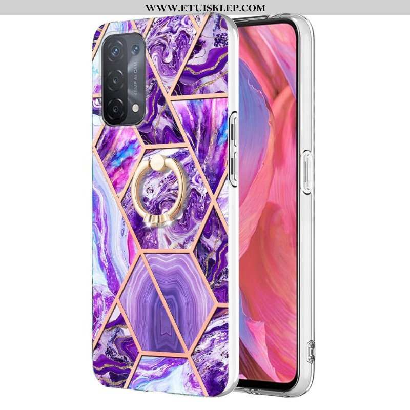 Etui do Oppo A54 5G / A74 5G Marmur Ze Wspornikiem Pierścienia